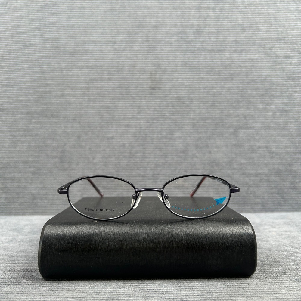 Plum Purple Oval Y2k Eyeglass Frames EVF6012 49-18-130 Metal Prescription Ready